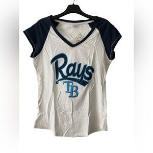 NWT Tampa Bay Rays Baseball TShirt V-Neck Cap Sleeve T-Shirt